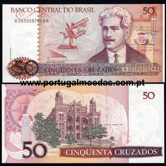 Brazil – 50 Cruzados Banknote, 1986 (Uncirculated) – Pick 210