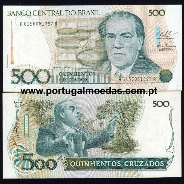 Brasil - Nota de 500 (Quinhentos) Cruzados 1987 (Não circulada) - Pick 212c