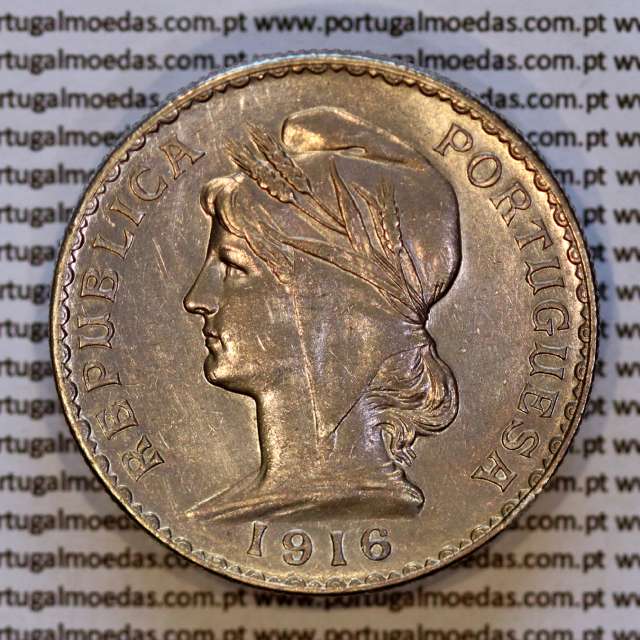 1 Escudo 1916 prata da Republica Portuguesa, (MBC+/Bela-), World Coins Portugal KM 564, Alberto Gomes R. 23.02