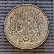 1 Escudo 1916 prata da Republica Portuguesa, (MBC), World Coins Portugal KM 564, Alberto Gomes R.23.02 b