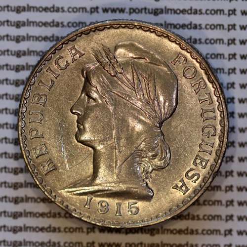 1 Escudo 1915 prata - Republica Portuguesa, (MBC), Alberto Gomes  R.23.01, World Coins Portugal KM 564