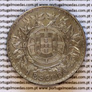 1 Escudo 1915 prata da Republica Portuguesa (1$00 escudo prata 1915), (MBC), A. Gomes R.23.01, World Coins Portugal KM564