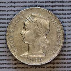 Portugal, silver coin of 1 Escudo 1915 of the Portuguese Republic, (VF), Gomes R.23.01, World Coins Portugal KM 564