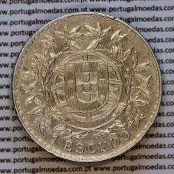 1 Escudo 1915 prata - Republica Portuguesa, (MBC), A. Gomes R.23.01, World Coins Portugal KM#564