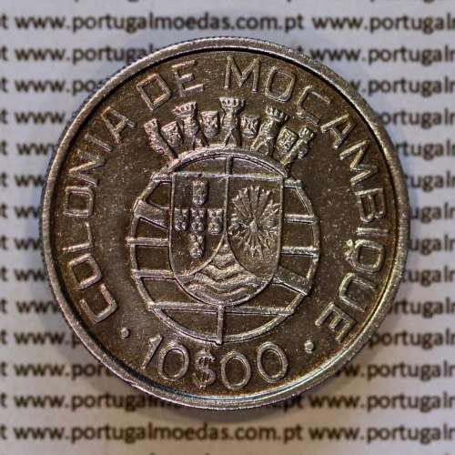 Mozambique, silver coin of 10 Escudos 1938, Former Portuguese colony, (VF+), World Coins Mozambique KM 70 c