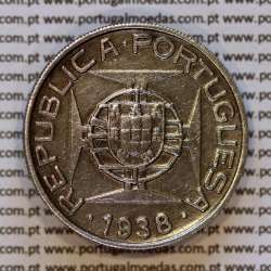 Mozambique, silver coin of 10 Escudos 1938, Former Portuguese colony, (VF+), World Coins Mozambique KM 70 d