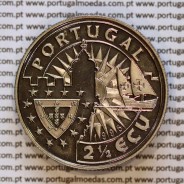 Portugal 2 1/2 ECU 1995 Vasco da Gama, Europe and the New Worlds, Copper-nickel PROOF, Unusual World Coins Portugal X 48