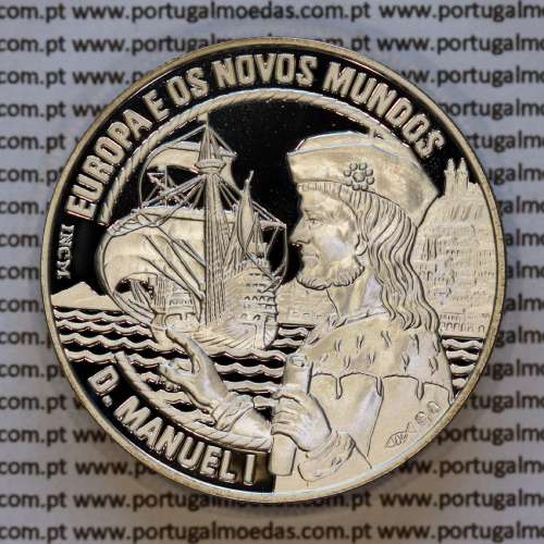 25 ECU 1994 D. Manuel I, Europa e os Novos Mundos, 25 ECU 1994 Prata PROOF, Unusual World Coins Portugal X34