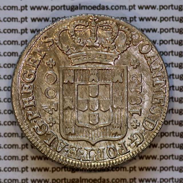 Cruzado Novo prata 1812 D. João Príncipe Regente, 480 Reis prata 1812 A