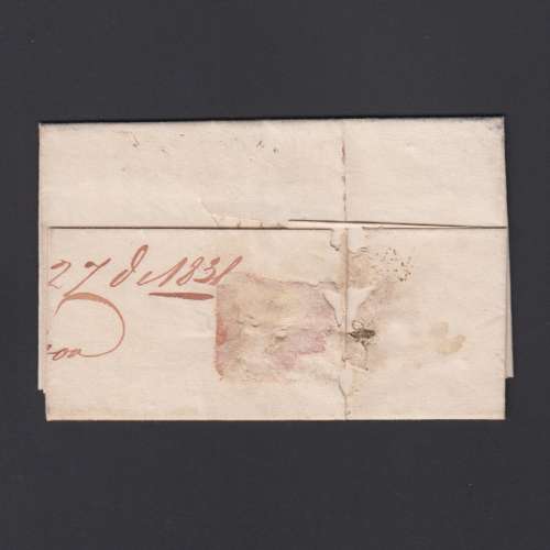 Carta Pré-Filatélica circulada de Coimbra para Lisboa datada de 27-04-1831
