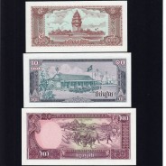 Cambodja - Lote 3 Notas Diferentes 1979 (Não Circuladas) - Pick 29, 30, 31