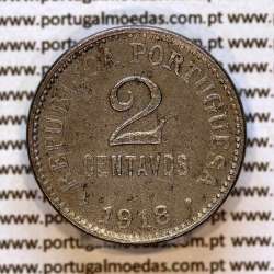 2 Centavos 1918 Iron Coin of the Portuguese Republic (VF) – Catalogue Ref.: Alberto Gomes R.02.01 / World Coins KM 567 a