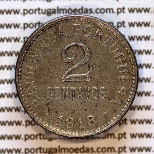 2 Centavos 1918 Iron Coin of the Portuguese Republic (VF) – Catalogue Ref.: Alberto Gomes R.02.01 / World Coins KM 567 a