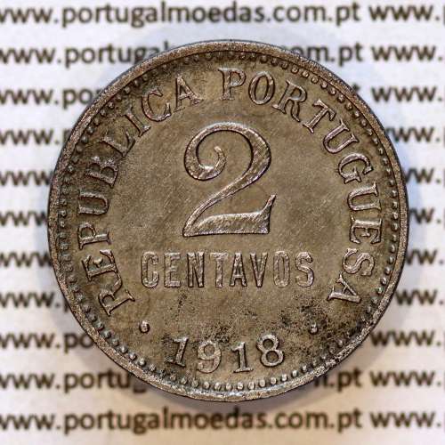 2 Centavos 1918 Ferro da República Portuguesa (MBC) – Moeda escassa da 1ª República | Alberto Gomes R.02.01 / KM 567 a