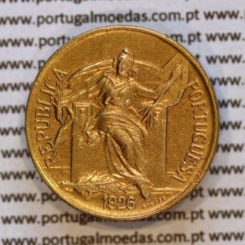 50 Centavos 1926 Bronze-Alumínio da Republica Portuguesa, (MBC+/Bela-), World Coins Portugal KM 575a
