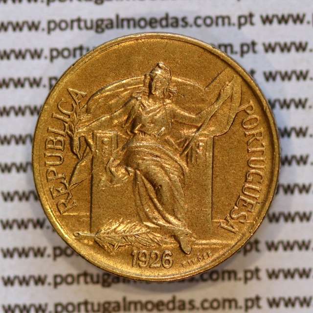 50 Centavos 1926 Bronze-Alumínio da Republica Portuguesa, (MBC+/Bela-), World Coins Portugal KM 575a