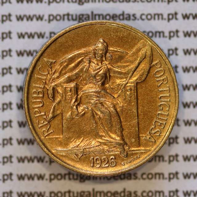 50 Centavos 1926 Bronze-Alumínio da Republica Portuguesa, (MBC+/Bela-), World Coins Portugal KM 575c