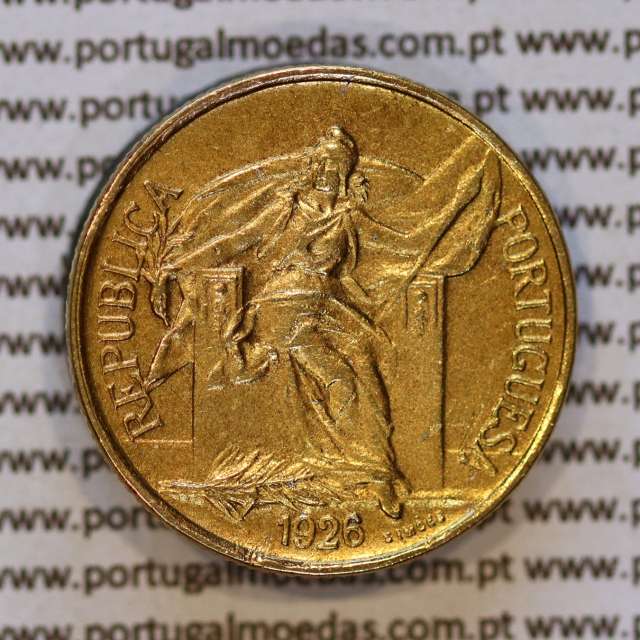 50 Centavos 1926 Bronze-Alumínio da Republica Portuguesa, (MBC+/Bela-), World Coins Portugal KM 575d