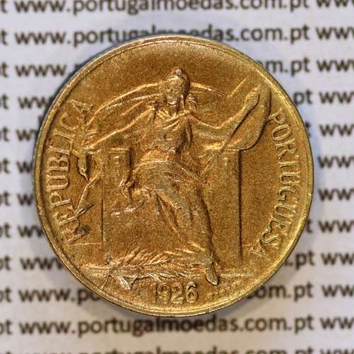 50 Centavos 1926 Bronze-Alumínio, $50 centavos 1926 Alumínio-Bronze Republica Portuguesa, (MBC+), World Coins Portugal KM 575 a
