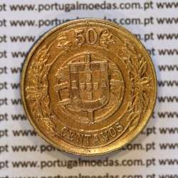 Portugal, coin of 50 Centavos 1926 Aluminium-bronze of Portuguese Republic, (VF+), World Coins Portugal KM 575 b
