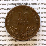 Timor coin 10 Avos 1951 Bronze, Former Portuguese colony of Timor, (VF+/XF), World Coins Timor KM#5