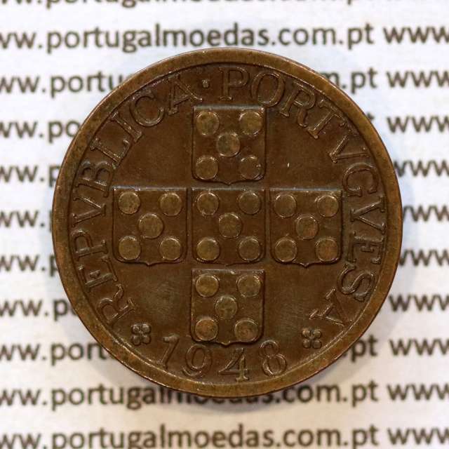 Timor, bronze coin of 10 Avos 1948, Timor Former Portuguese colony, (VF+/XF), World Coins Timor KM 5 a