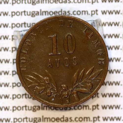 Timor, bronze coin of 10 Avos 1948, Timor Former Portuguese colony, (VF+/XF), World Coins Timor KM 5 b