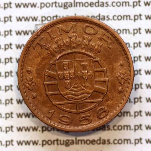 Timor, 30 Centavos 1958 Bronze, Former Portuguese colony of Timor, (XF), World Coins Timor KM 11