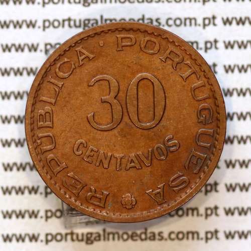 Timor, 30 Centavos 1958 Bronze, Ex-colónia Portuguesa de Timor, (Bela-), Alberto Gomes R.06.01, World Coins Timor KM 11 b