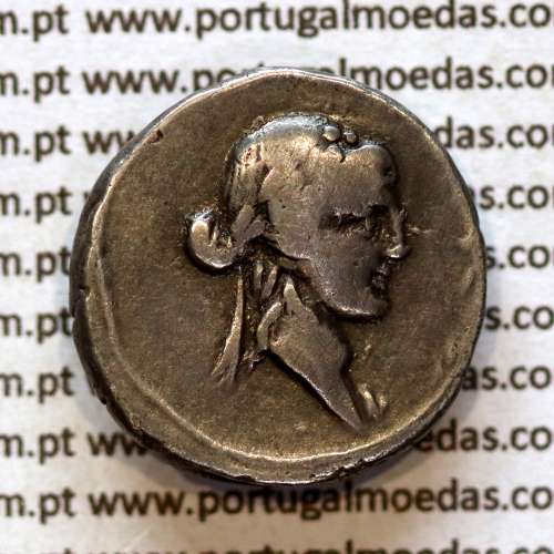 MOEDA DENÁRIO PRATA DA REPÚBLICA ROMANA FAMÍLIA “TITIA” (ANO 90 a.C.) “Q. TITIUS” LEGENDA (Q. TITI) 1