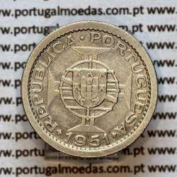 2.5 Escudos 1951 silver, São Tomé and Príncipe, Former colony portuguese, (VF+), World Coins Saint Thomas & Prince KM13 b
