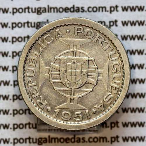 2.5 Escudos 1951 silver, São Tomé and Príncipe, Former colony portuguese, (VF+), World Coins Saint Thomas & Prince KM13 b