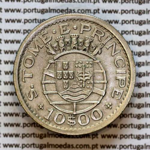 10 Escudos 1951 silver, São Tomé and Príncipe, Former colony portuguese, (VF+), World Coins Saint Thomas & Prince KM14 a