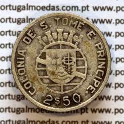 São Tomé e Príncipe 2$50 Escudos 1939 prata, 2-1/2 Escudos Prata 1939, (BC+), World Coins Saint Thomas & Prince Island KM 5d