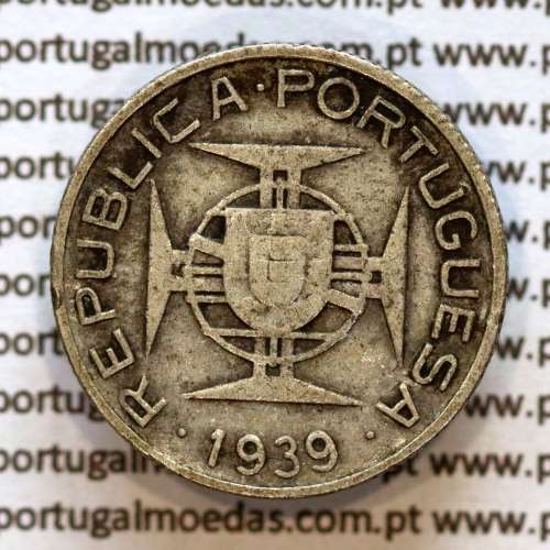 São Tomé e Príncipe 2$50 Escudos 1939 prata, 2-1/2 Escudos Prata 1939, (BC+), World Coins Saint Thomas & Prince Island KM 5f