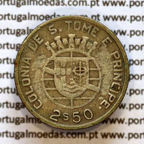 São Tomé e Príncipe 2$50 Escudos 1939 prata, 2-1/2 Escudos Prata 1939, (BC), World Coins Saint Thomas & Prince Island KM 5 a