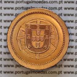 Portugal, bronze coin of 5 centavos 1920 - Portuguese Republic, (VF+AU), World Coins Portugal KM 569 b