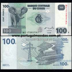 Congo - Nota de 100 Francs 2007 (Não circulada) - Pick 98