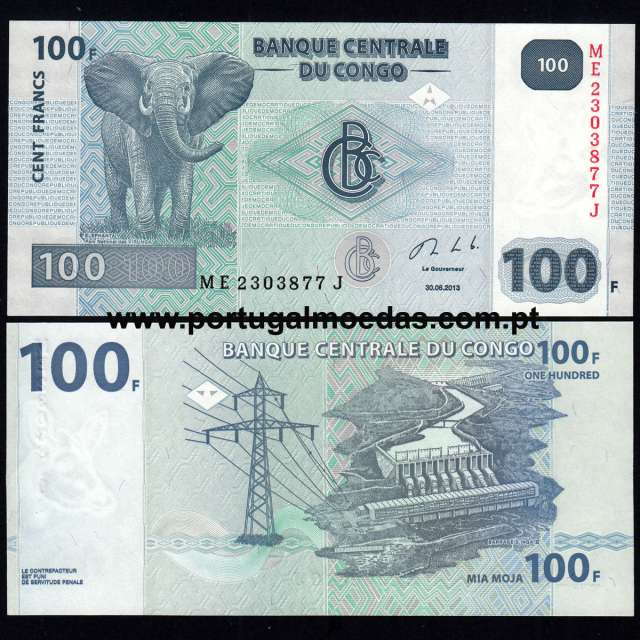 Congo – 100 Francs Banknote, 2013 (Uncirculated) – Pick 98
