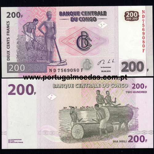 Congo – 200 Francs Banknote, 2013 (Uncirculated) – Pick 99