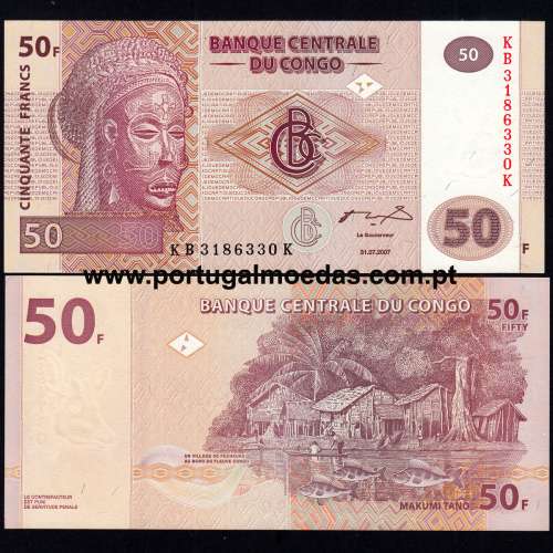 Congo – 50 Francs Banknote, 2007 (Uncirculated) – Pick 97