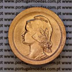 Portugal coin of, 20 Centavos 1925 Bronze of Portuguese Republic, (UNC), World Coins Portugal KM 574, Alberto Gomes R.15.02.a