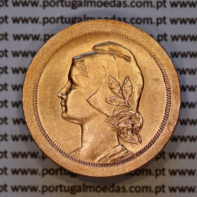 Portugal coin of, 20 Centavos 1925 Bronze of Portuguese Republic, (UNC), World Coins Portugal KM 574, Alberto Gomes R.15.02.a