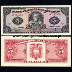 Ecuador – 5 Sucres Banknote, 1988 (Uncirculated) – Pick 113