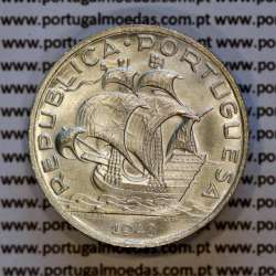 Portugal, silver coin of 5 Escudos 1943 or 5$00 1943 silver of Portuguese Republic, (UNC), World Coins Portugal KM 581