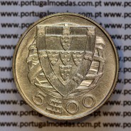 Portugal, silver coin of 5 Escudos 1943 or 5$00 1943 silver of Portuguese Republic, (AU), World Coins Portugal KM 581