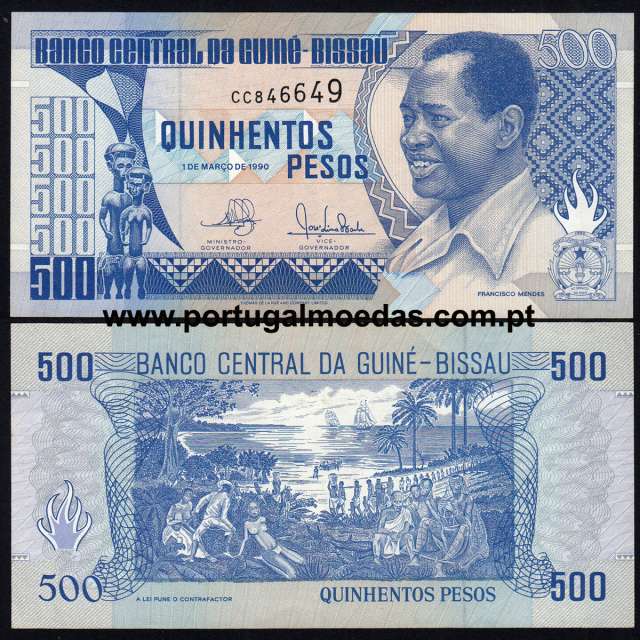 Guiné-Bissau - Nota de 500 Pesos 1990 (Não circulada) - Pick 12