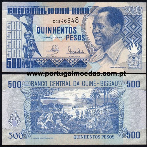 Capicua - Guiné-Bissau - Nota de 500 Pesos 1990 (QNC) - Pick 12