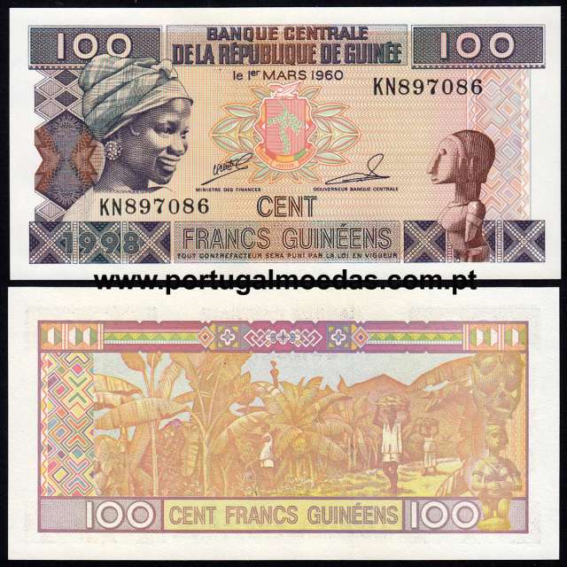 Guinea – 100 Francs Banknote, 1998 (Uncirculated) – Pick 35