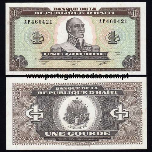 Haiti - Nota de 1 (Um) Gourde 1989 (Não circulada c/ Manchas) - Pick 253